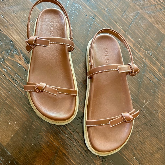 Sol Sana MANZONI FOOTBED COGNAC strappy sandal - Picture 2 of 5